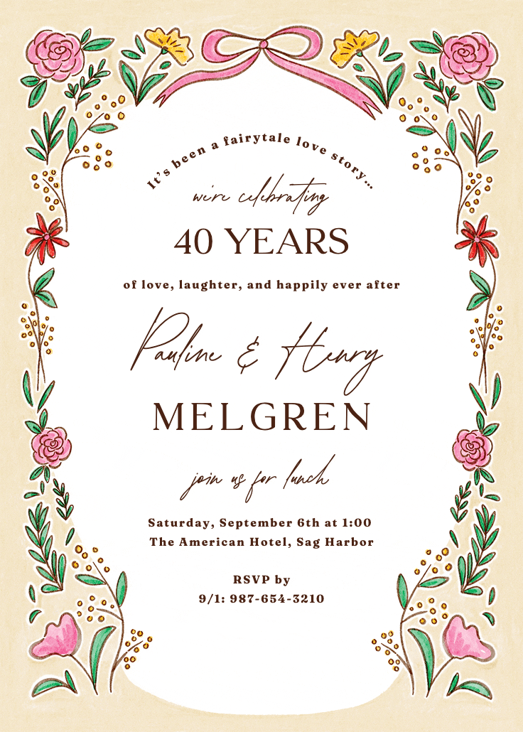 Fairytale love - anniversary invitation