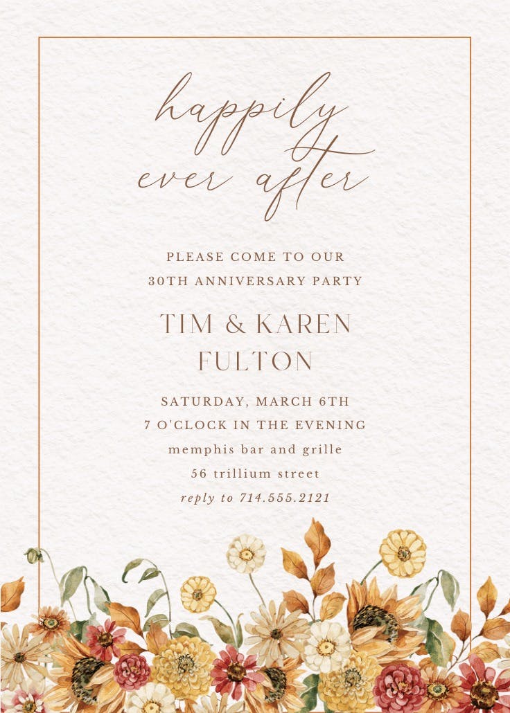 Fall for you - anniversary invitation