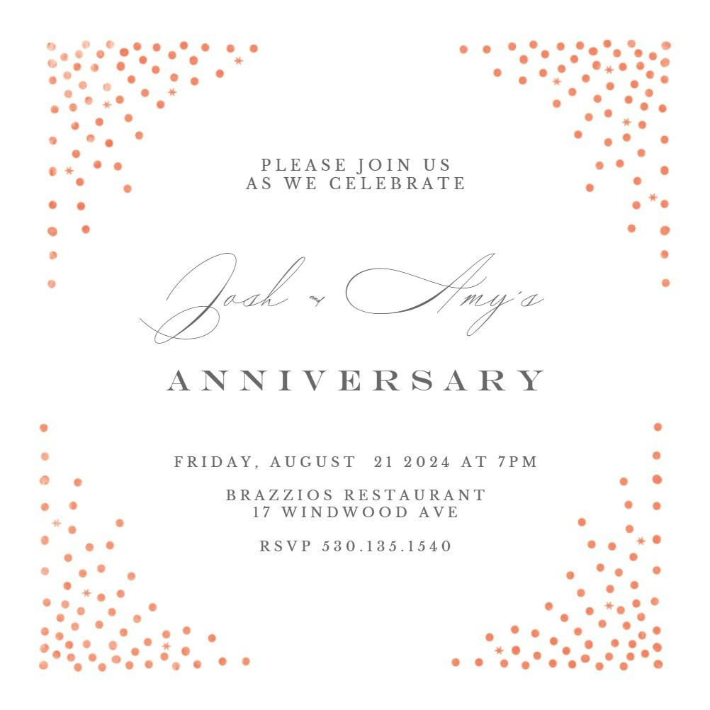 Fanned dots - anniversary invitation