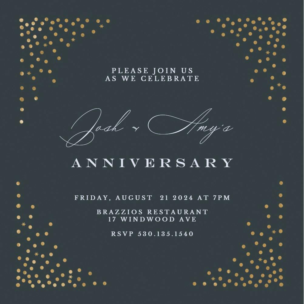 Fanned dots - anniversary invitation