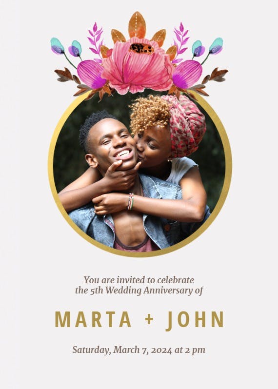 Floral - anniversary invitation
