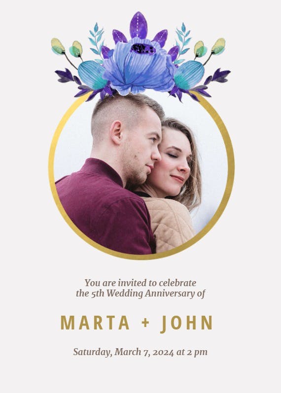Floral - anniversary invitation