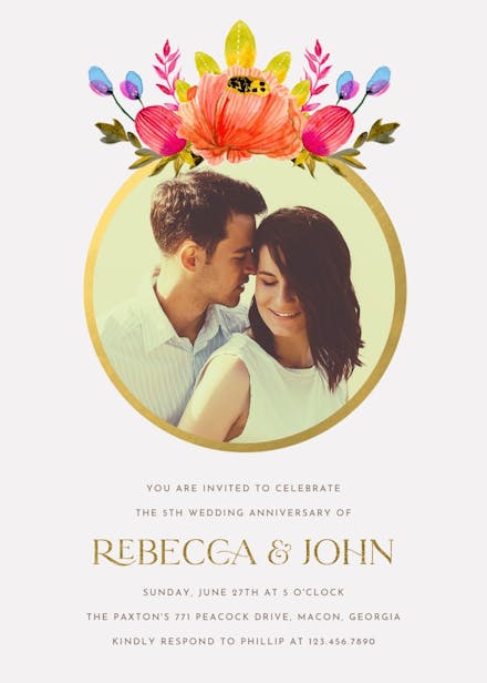 Floral - anniversary invitation