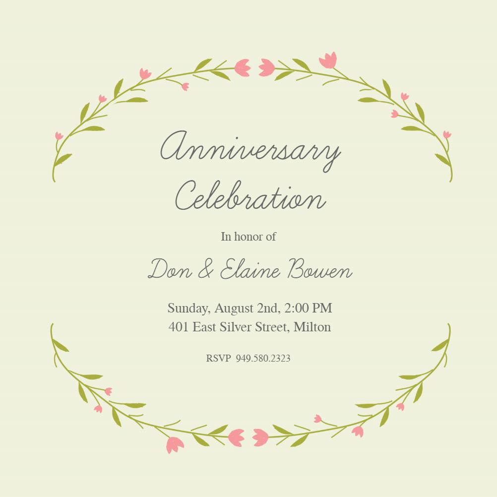 Floral embrace - anniversary invitation