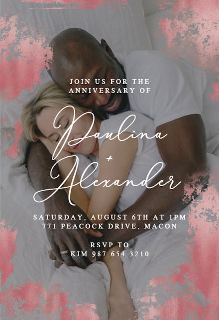 Foiled Photo - Invitación De Aniversario