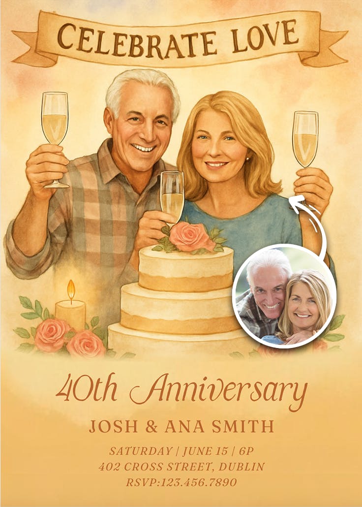 Forever & always - anniversary invitation