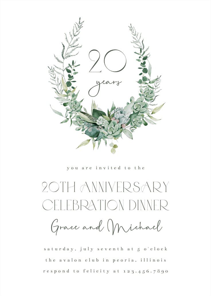 Fragrant fronds - anniversary invitation