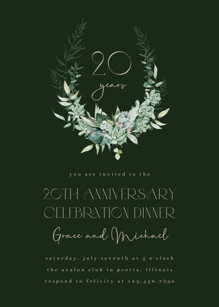 Fragrant fronds - anniversary invitation