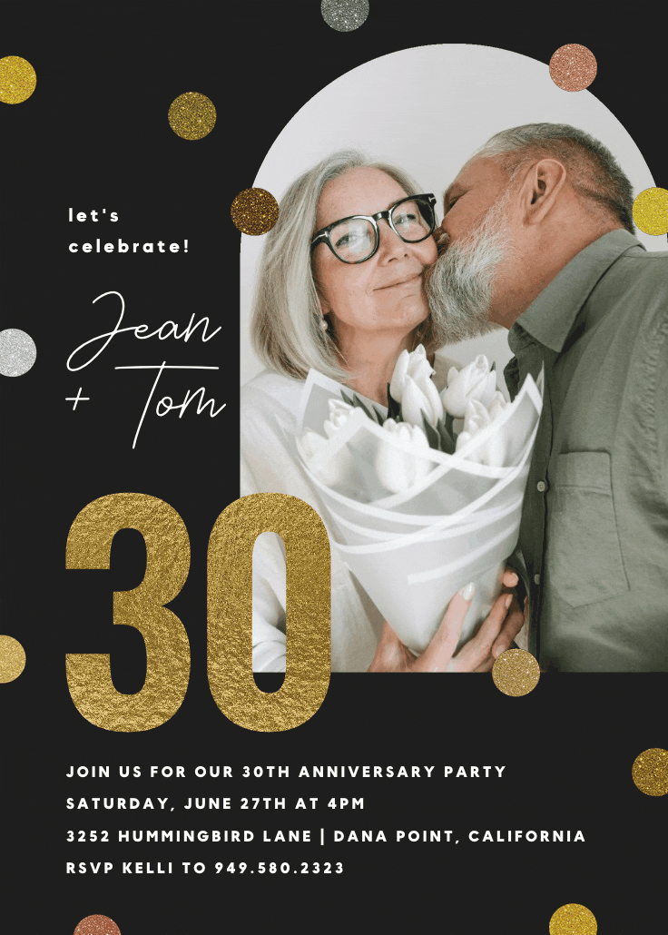 Glittering 30 years - anniversary invitation