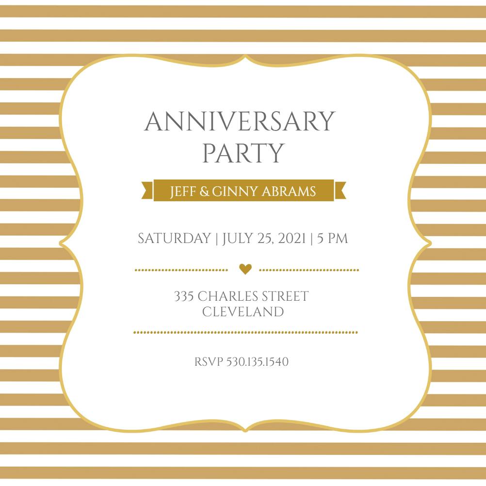 Gold and white - anniversary invitation