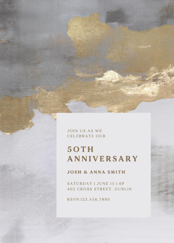 Golden celebration - anniversary invitation
