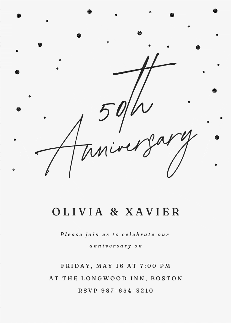 Golden flakes - anniversary invitation