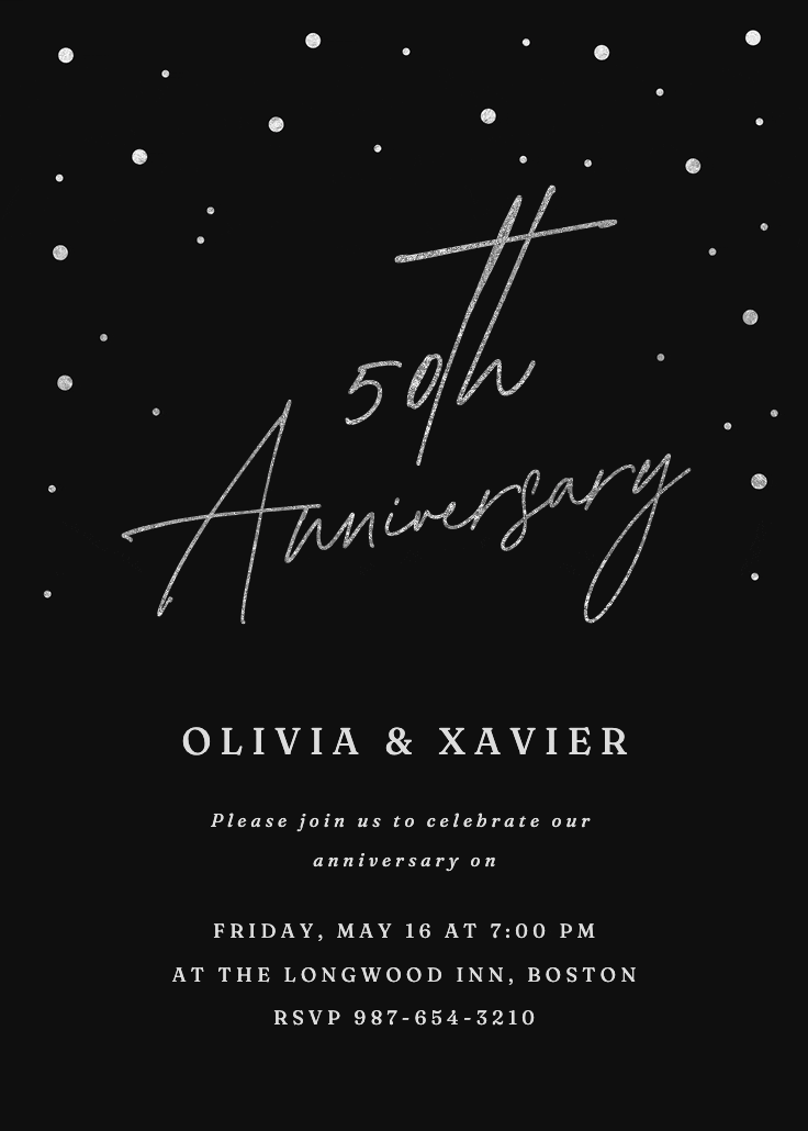 Golden flakes - anniversary invitation