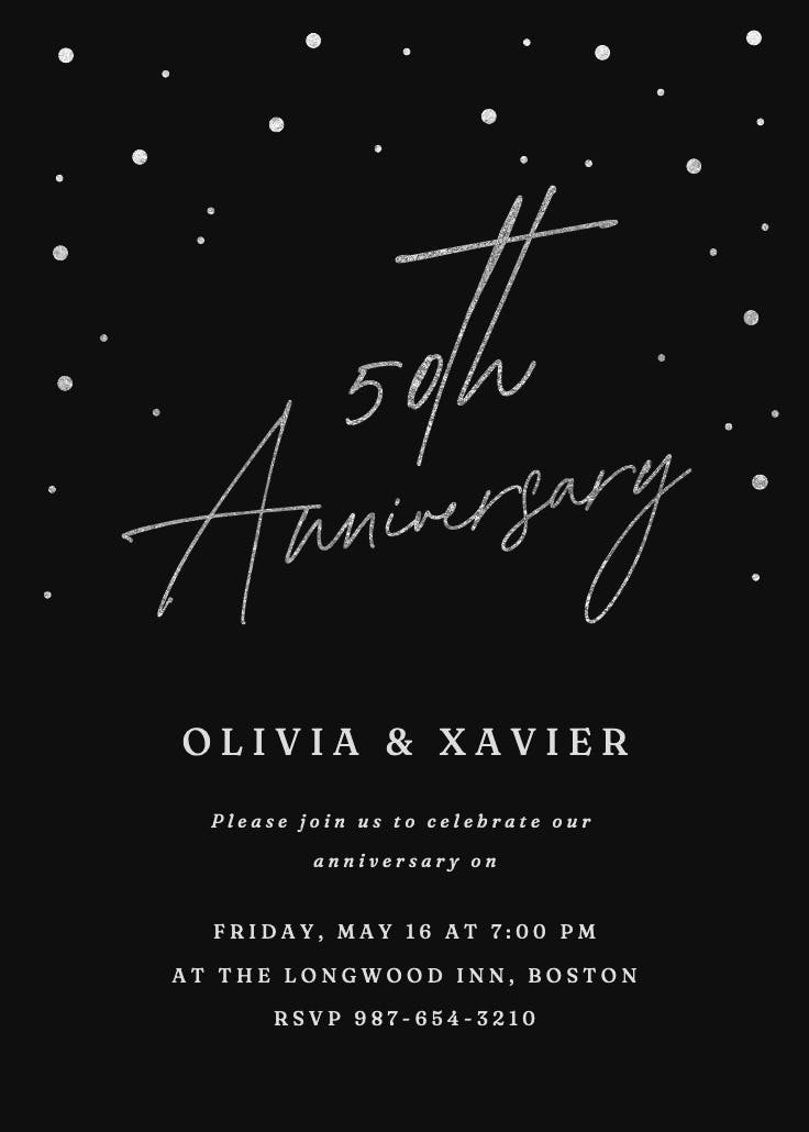 Golden Flakes - Anniversary Invitation Template (free) 