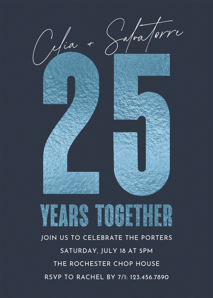 Golden times - invitación de aniversario