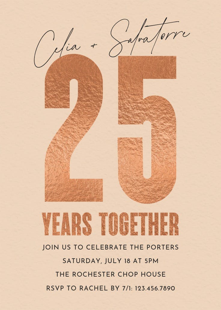 Golden times - invitación de aniversario