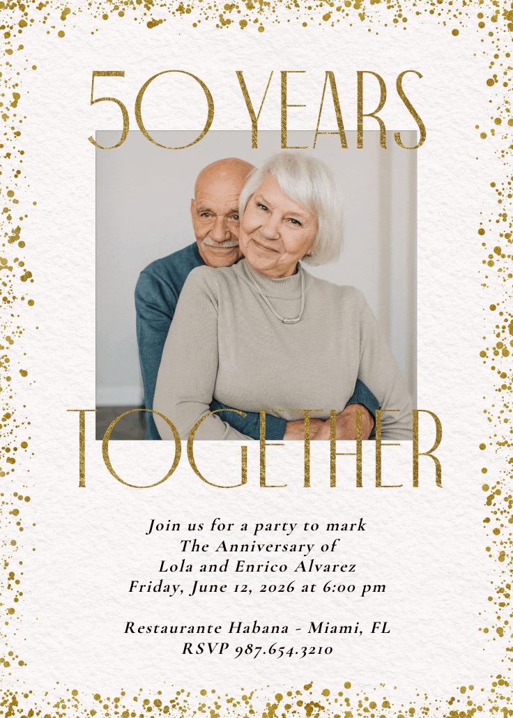 Golden years - anniversary invitation