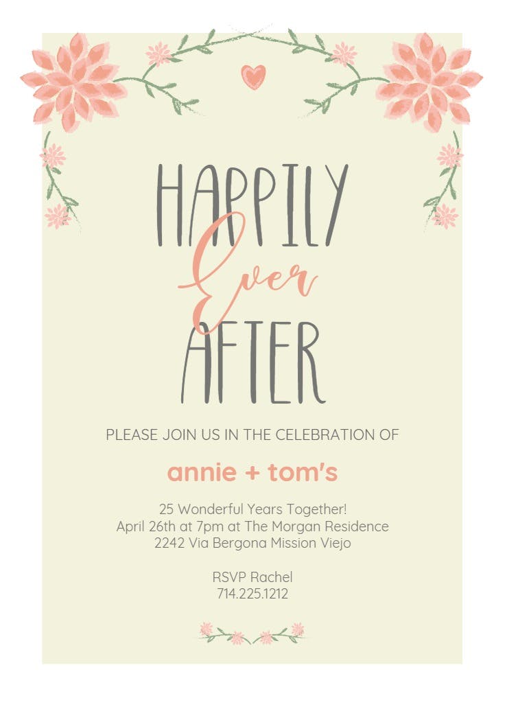 Happily ever after - anniversary invitation