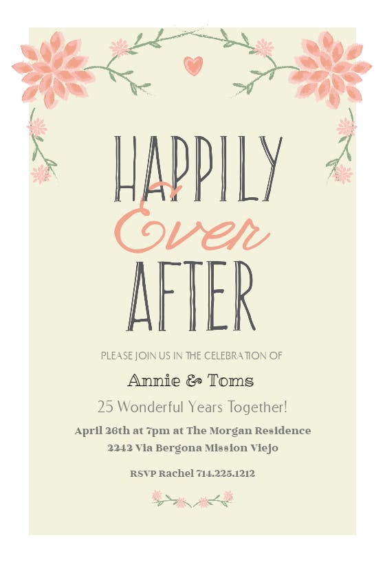 Happily ever after - anniversary invitation