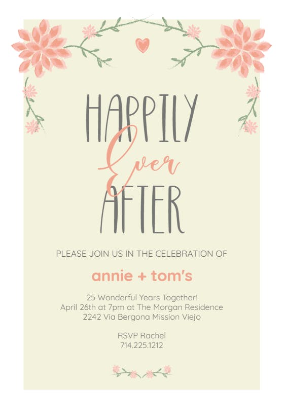 Happily ever after - anniversary invitation