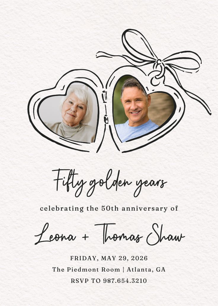 Hearts to hold - anniversary invitation
