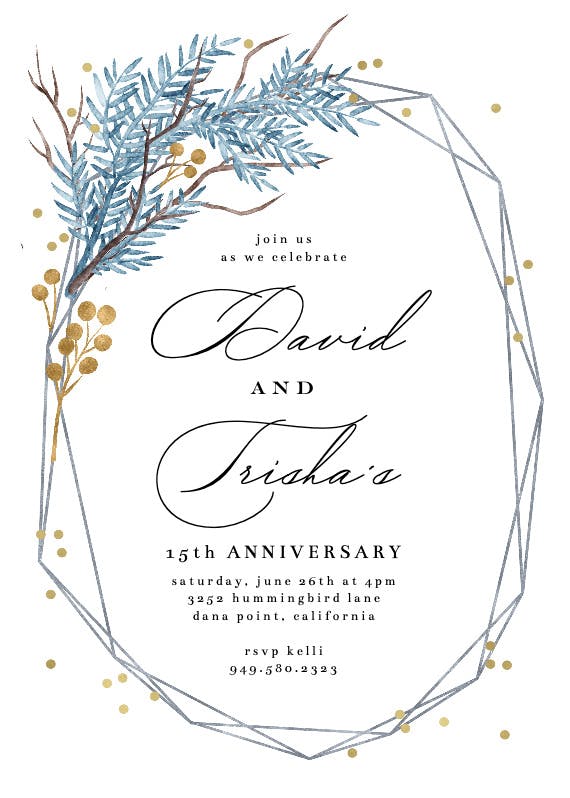 Iced frame - anniversary invitation