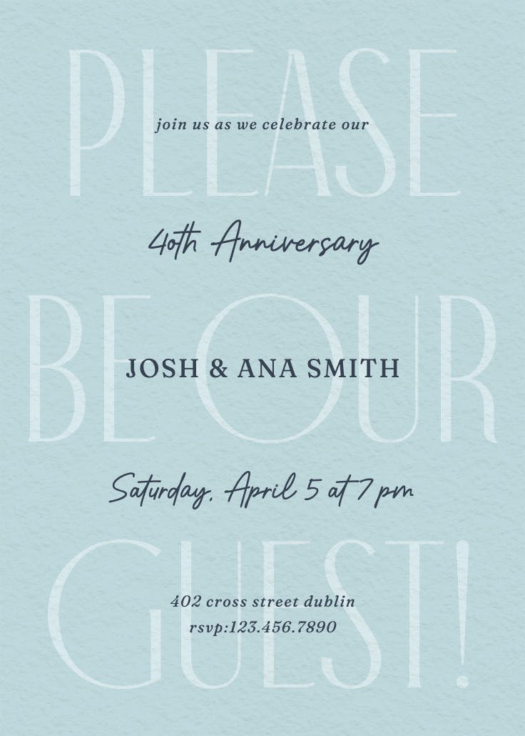 Lasting love - anniversary invitation