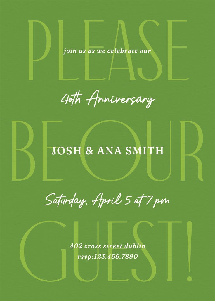 Lasting love - anniversary invitation