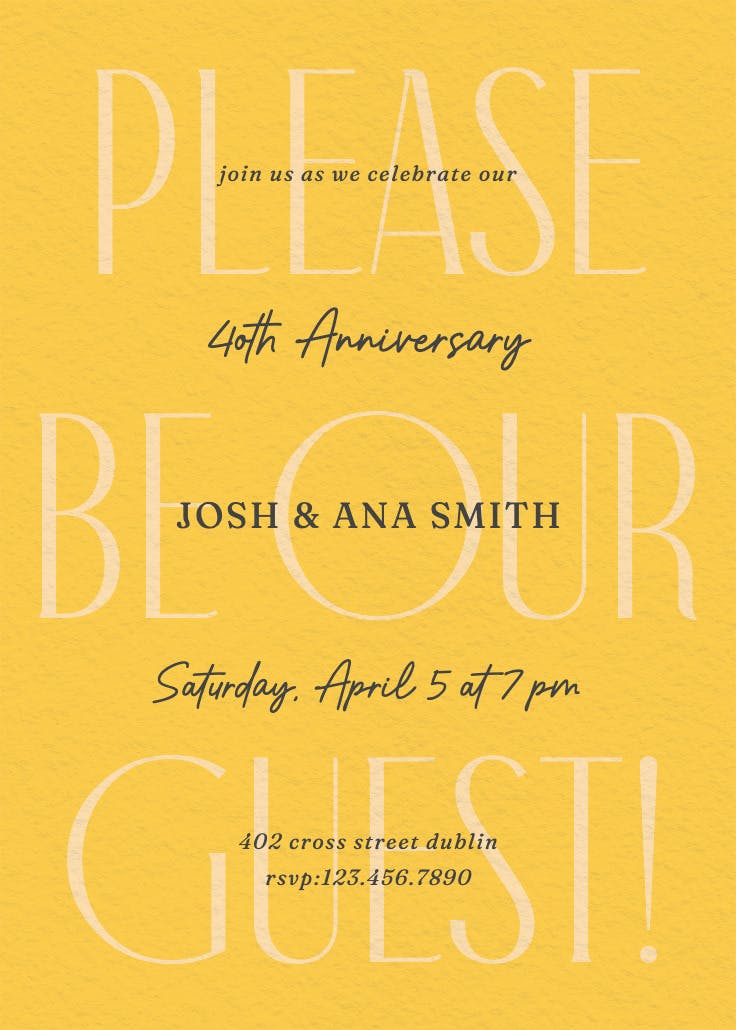 Lasting love - anniversary invitation