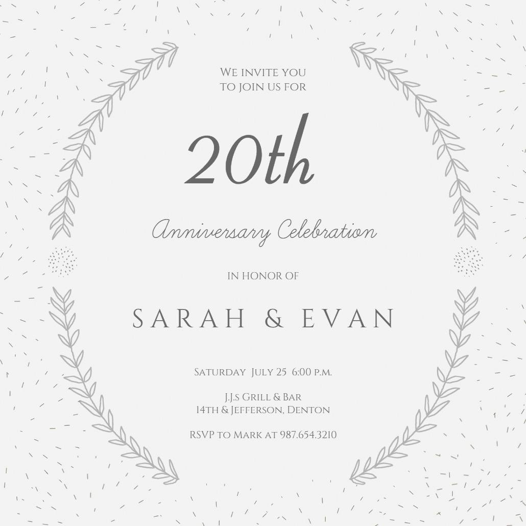 Laurel arcs - anniversary invitation