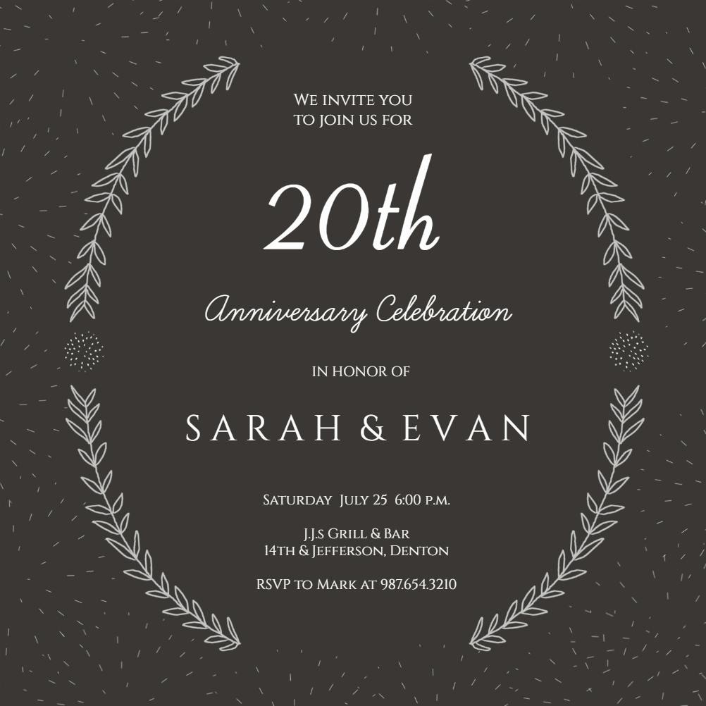 Laurel arcs - anniversary invitation