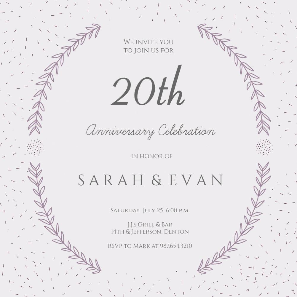 Laurel arcs - anniversary invitation