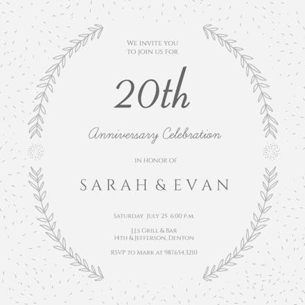 Laurel Arcs - Invitación De Aniversario