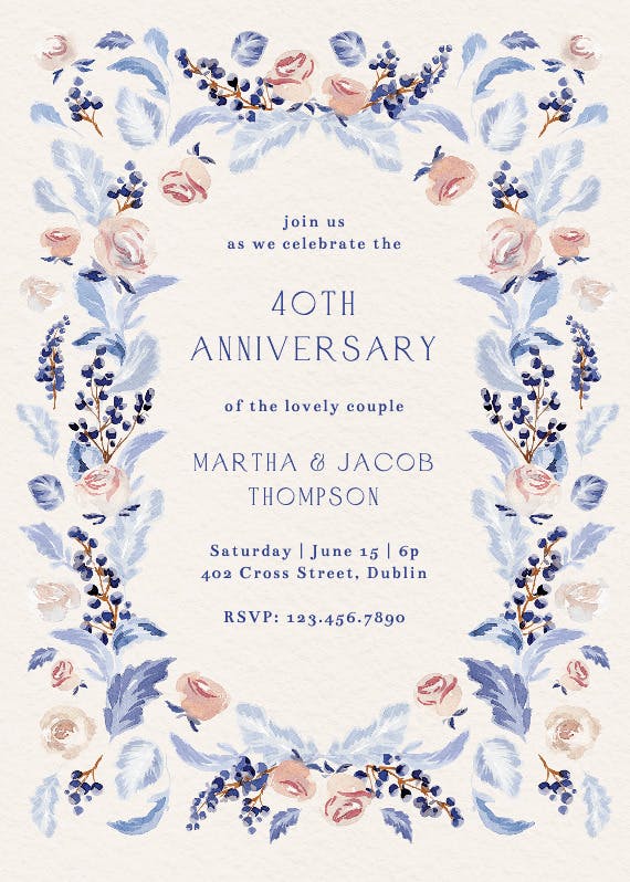 Love's timeless bond - anniversary invitation