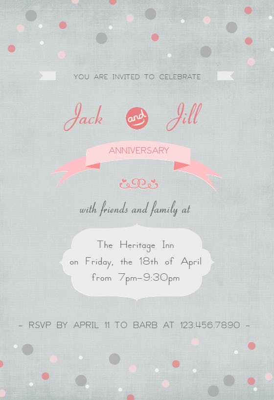 Love and life - anniversary invitation
