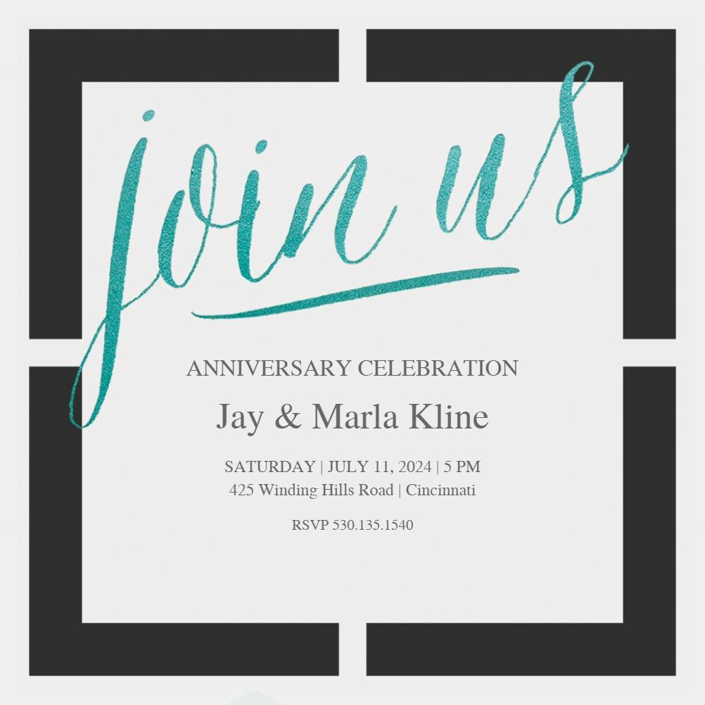 Love squared - anniversary invitation