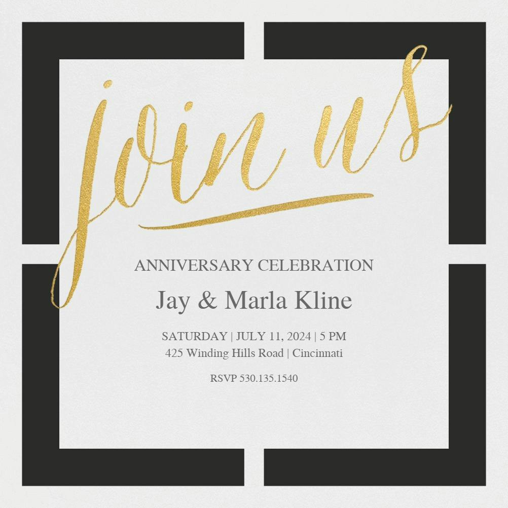 Love squared - anniversary invitation