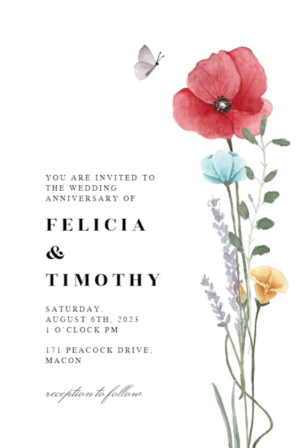 Meadow bouquet - Invitation Template