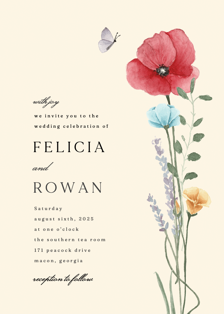 Meadow bouquet - anniversary invitation