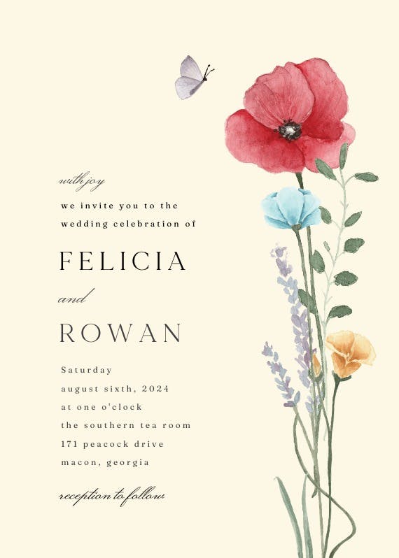 Meadow bouquet -  invitación de aniversario