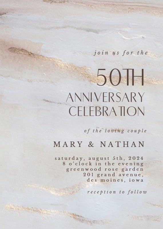 Minimal and elegant - anniversary invitation