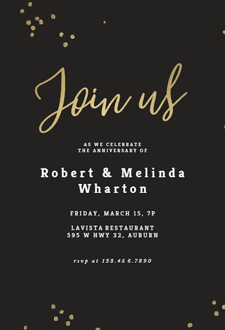 Minimal confetti - Invitación De Aniversario