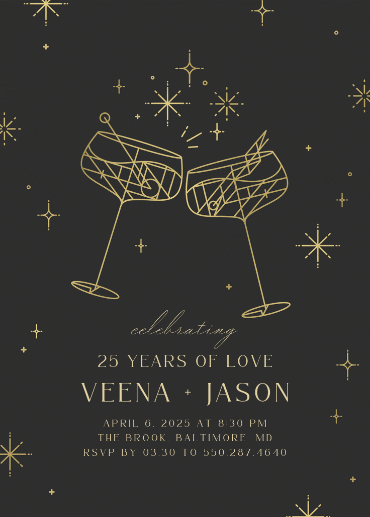 Mod cocktail - anniversary invitation