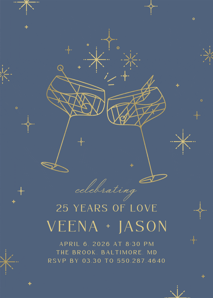 Mod cocktail - anniversary invitation