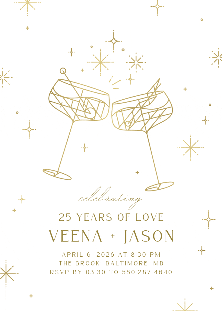 Mod cocktail - anniversary invitation