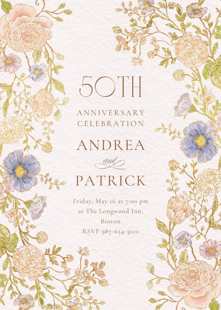 Nouveau florals - invitation