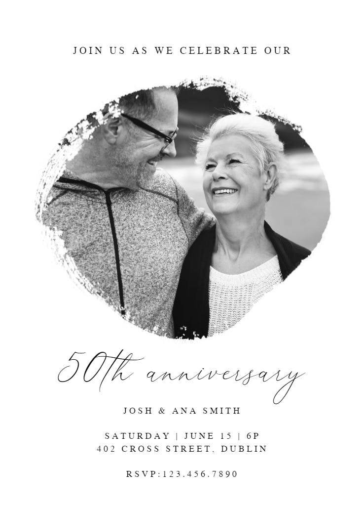 Photo brush stroke - anniversary invitation