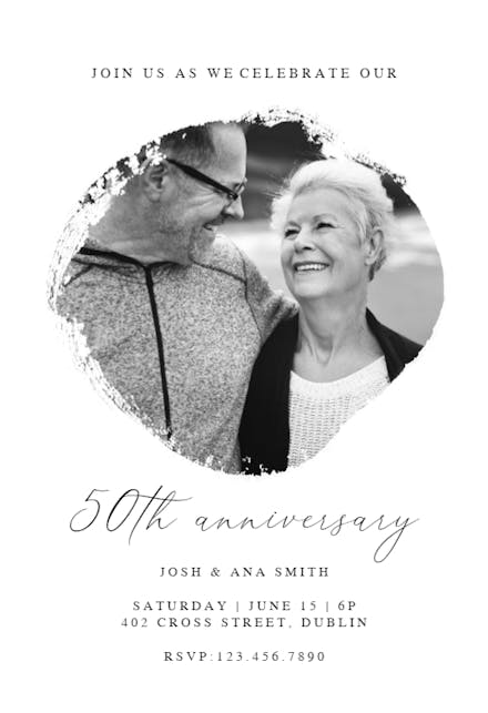 Photo brush stroke - anniversary invitation