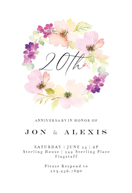 Posy Perimeter - Invitación De Aniversario