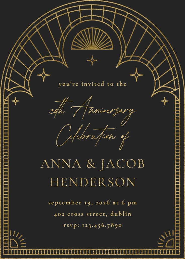 Roaring 30s - anniversary invitation